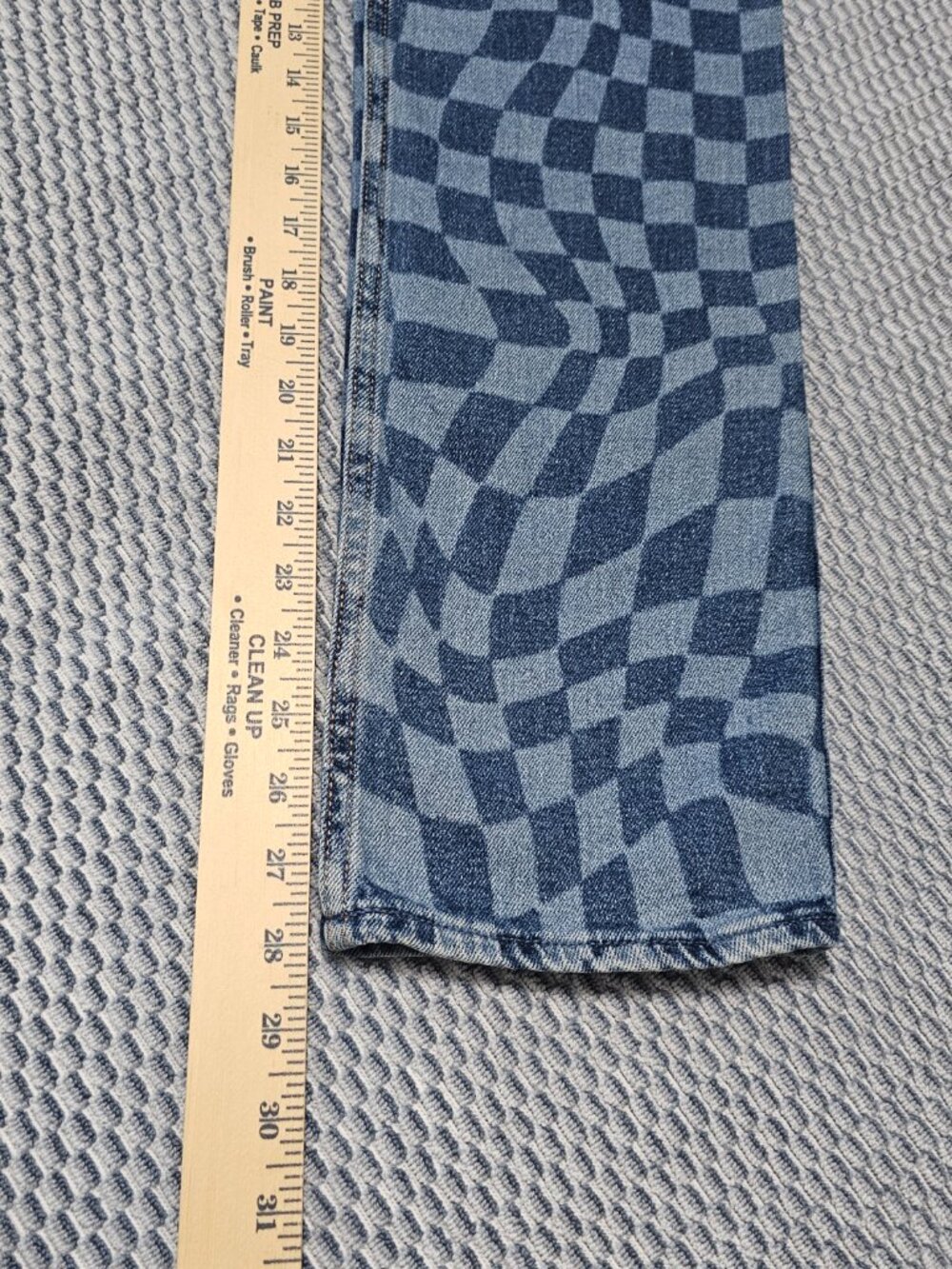 Hollister California Ultra High Rise Vintage Straight Blue Checker Jeans Size 25 - Picture 6 of 7